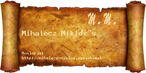 Mihalecz Miklós névjegykártya