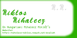 miklos mihalecz business card